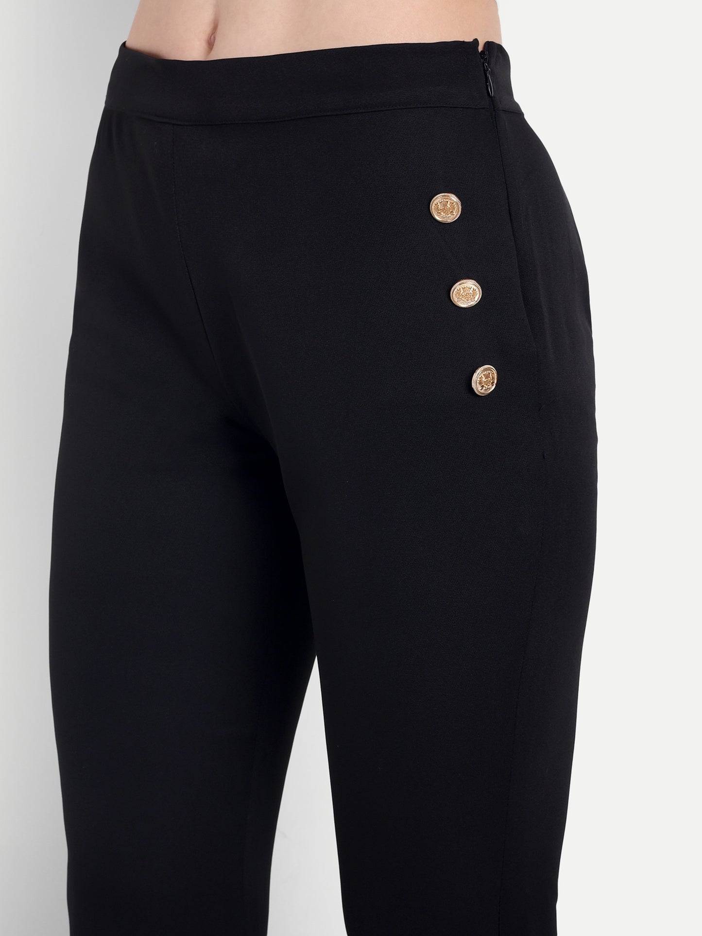 Black Coord set with gold buttons-Esseneur